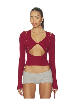 ISA BOULDER Argyle Open Top in Red. Size L. Also in M, S, XL, XS.