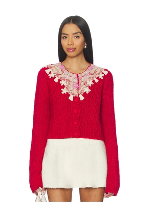 Free People Pixie Cardi in Red. Size L. Also in M, S, XS.