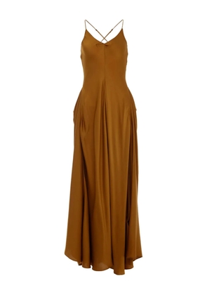 YANGKEHAN cross-back side-pocket maxi dress - Yellow