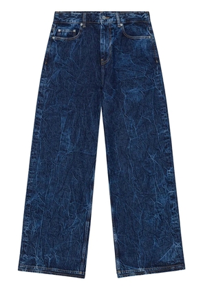 GANNI Marri crinkled-effect jeans - Blue