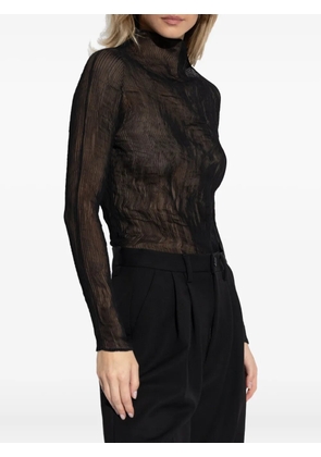 Issey Miyake high-neck long-sleeve top - Black
