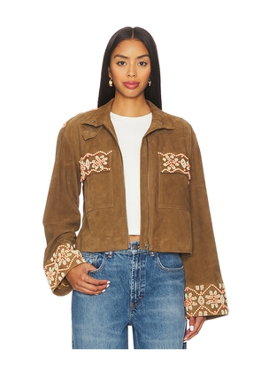 Free People Bali Fading Moon Jacket in Brown. Size L. Also in M, S, XL.