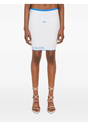 Di Petsa elasticated text-print mini skirt - White