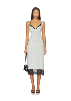 Free People x Intimately FP Party Crasher Midi Slip Dress in Grey. Size L. Also in M, XS.