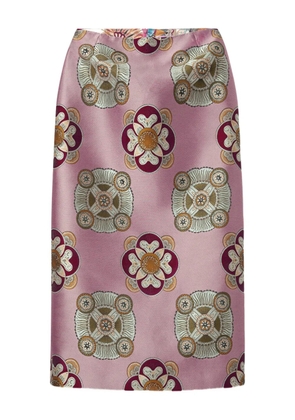 La DoubleJ floral-print pencil skirt - Pink