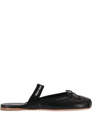 Miu Miu bow-detail mules - Black