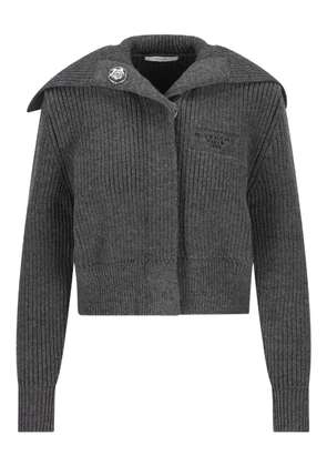 Givenchy logo-embroidered cardigan - Grey