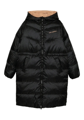 Karl Lagerfeld logo-embroidered reversible coat - Black