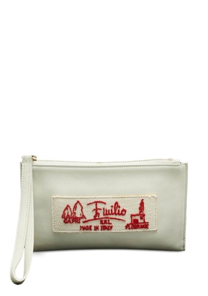 PUCCI Pre-Owned embroidered-detail clutch bag - Neutrals