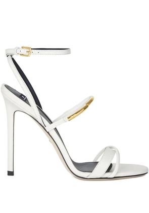 Elisabetta Franchi 105mm leather heeled sandals - White