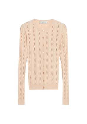 Blumarine ribbed cardigan - Neutrals