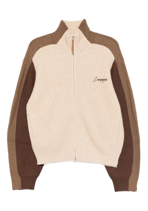 CROQUIS wool spliced cardigan - Neutrals