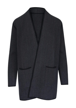 Kinross Cashmere herringbone pocket coat - Grey