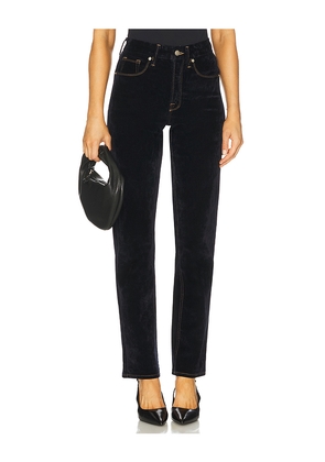 Good American Good Icon Straight Velvet Denim Jeans in Blue. Size 0. Also in 00, 10, 12, 16, 2, 22, 4, 6, 8.