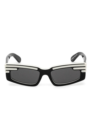 Fiorucci stripe-detail rectangle sunglasses - Black