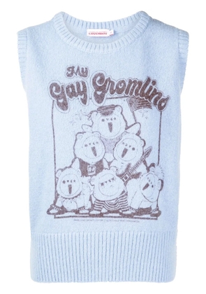 Charles Jeffrey Loverboy Cute Gromlin knitted vest - Blue