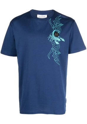 Philipp Plein SS Chrome logo-patch T-shirt - Blue