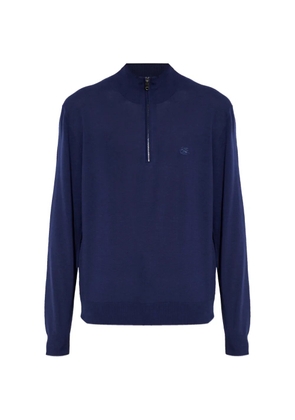 ETRO zip-up logo-detail sweater - Blue