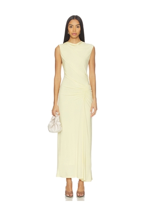 SIMKHAI Acacia Midi Dress in Yellow. Size L. Also in M, S, XS.