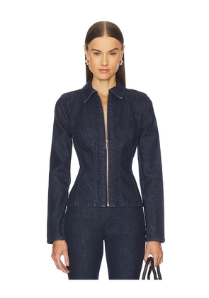 GRLFRND Danielle Bustier Jacket in Blue. Size L. Also in M, S, XL, XS, XXS.