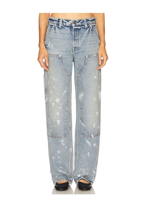 GRLFRND Bella Low Rise Boyfriend Carpenter in Blue. Size 23. Also in 24, 25, 26, 27, 28, 29.