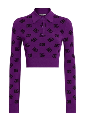 Dolce & Gabbana DNA logo-motif polo top - Purple