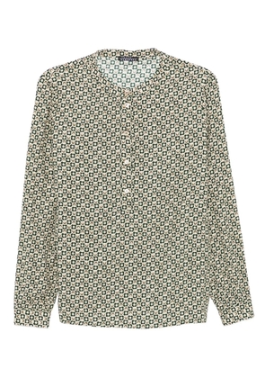 LAURA-URBINATI geometric-print long-sleeve blouse - Green