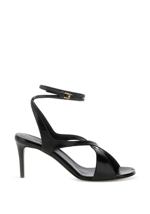 KHAITE enamelled ankle strap liria sandals - Black