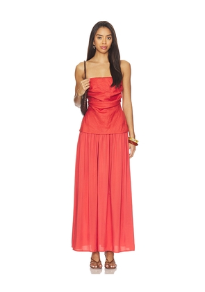 FAITHFULL THE BRAND Hedy Maxi Dress in Coral. Size L. Also in M, S, XL, XS.