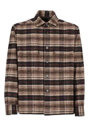 Xacus plaid-check pocket shirt - Brown