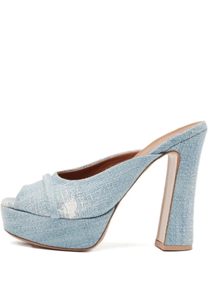 Malone Souliers pre-owned 135mm denim platform mules - Blue