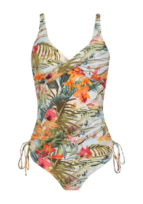 Lygia & Nanny Bruma tropical-print drawstring tankini - Green