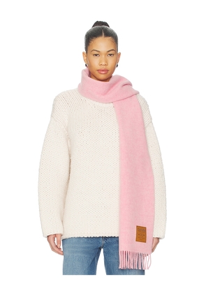 Ganni Double Face Solid Scarf in Pink.