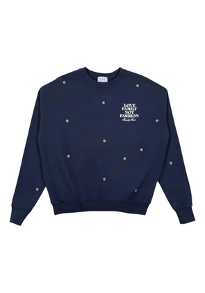 Family First floral-embroidered sweatshirt - Blue