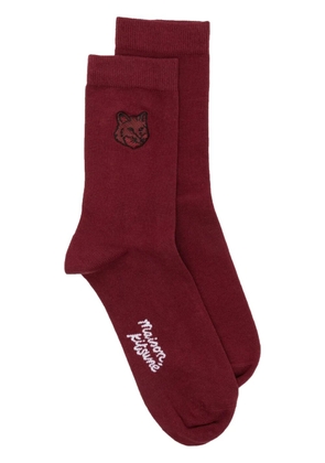 Maison Kitsuné Bold Fox Head socks - Red