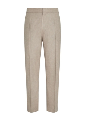 Zegna elasticated-waist wool trousers - Neutrals