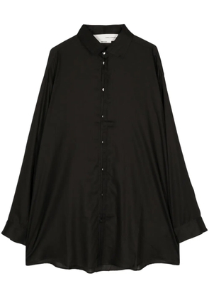 Isabel Benenato long-length cotton shirt - Black