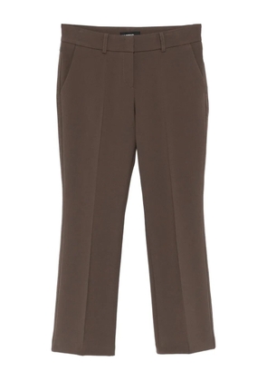 Cambio belt-loops zip-fly cropped trousers - Brown