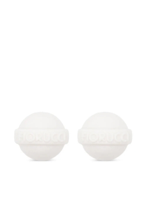 Fiorucci logo-embossed clip-on earring - White