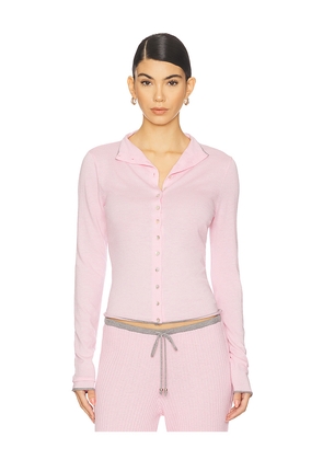 Frankies Bikinis Leo Knit Cardigan in Rose. Size M. Also in S, XS.