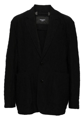 SONGZIO crease-effect V-neck jacket - Black