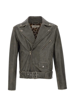 Golden Goose leather zip jacket - Grey