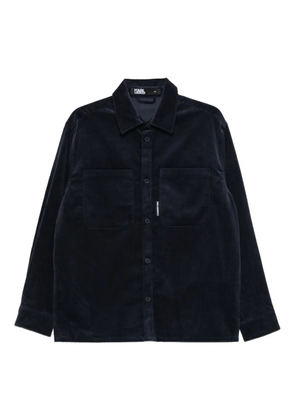 Karl Lagerfeld chest-pockets corduroy shirt - Blue