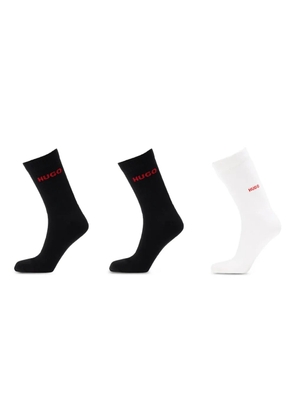 HUGO logo-knit socks (pack of three) - Black