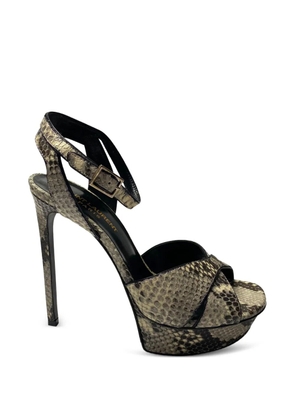 Saint Laurent Pre-Owned snakeskin-effect sandals - Neutrals