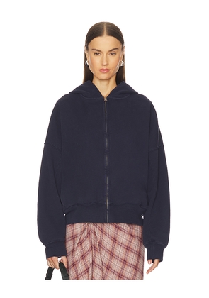 GRLFRND Zip Hoodie in Navy. Size L. Also in M, S, XL, XS, XXS.