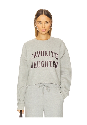 Favorite Daughter Cropped Collegiate Sweatshirt in Grey. Size M. Also in XS.