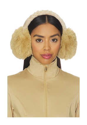 Goldbergh Fluffy Earwarmers in Tan.