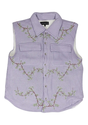 Who Decides War embroidered gilet - Purple