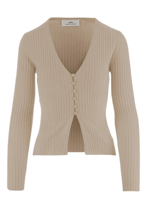 arch4 ribbed V-neck cardigan - Neutrals